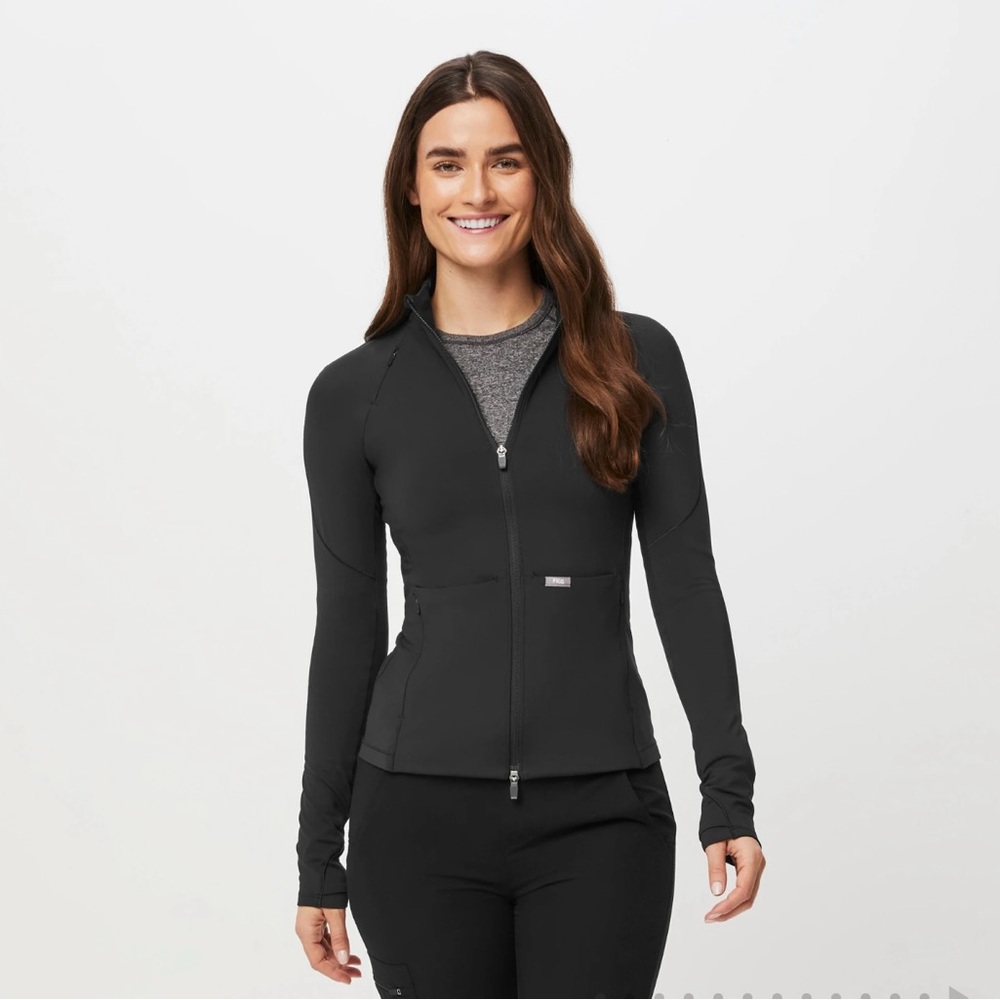 NWT Figs On-Shift ContourKnit Jacket Black Women’s Medium Hospital Nursing